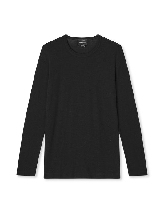 Fine Wool Solid Tobias Knit, Black