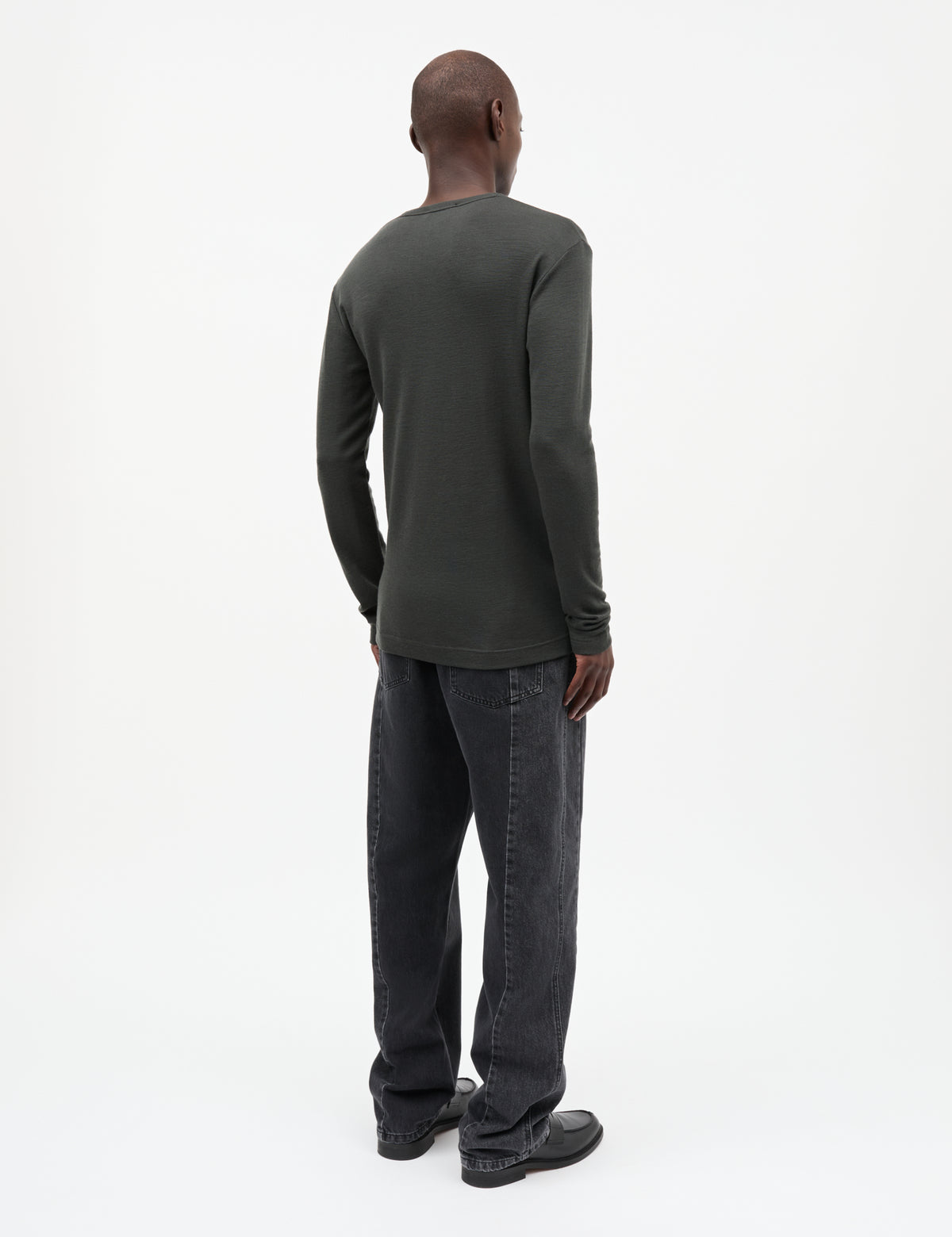 Fine Wool Solid Tobias Knit, Phantom