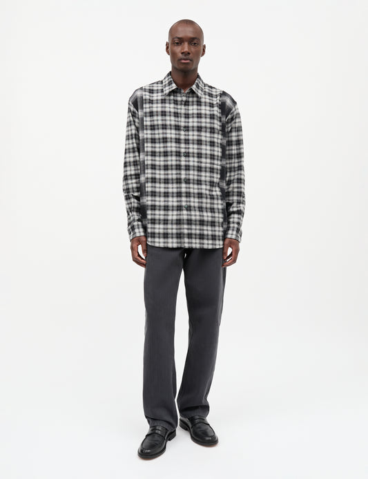 Brushed Flannel Marcel Mix Shirt CH, Black/White Check