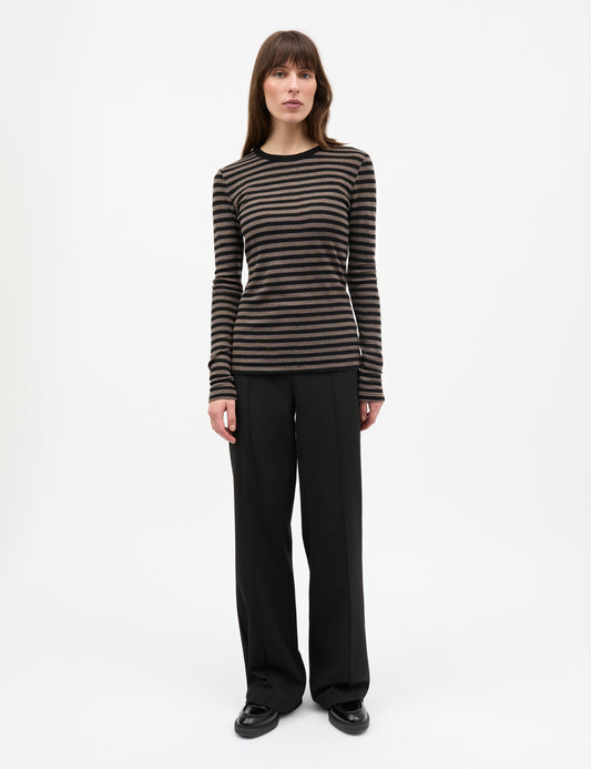Fine Wool Sharon Knit, Black/Cocoa