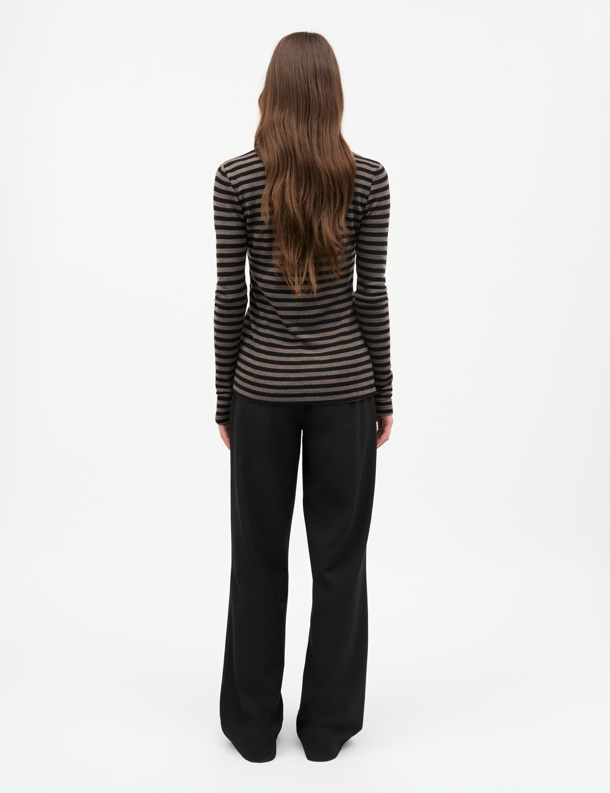 Fine Wool Sharon Knit, Black/Cocoa