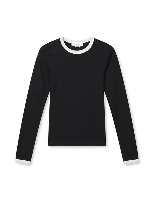 Grace jersey Camille Tee LS, Black/Vanilla Ice