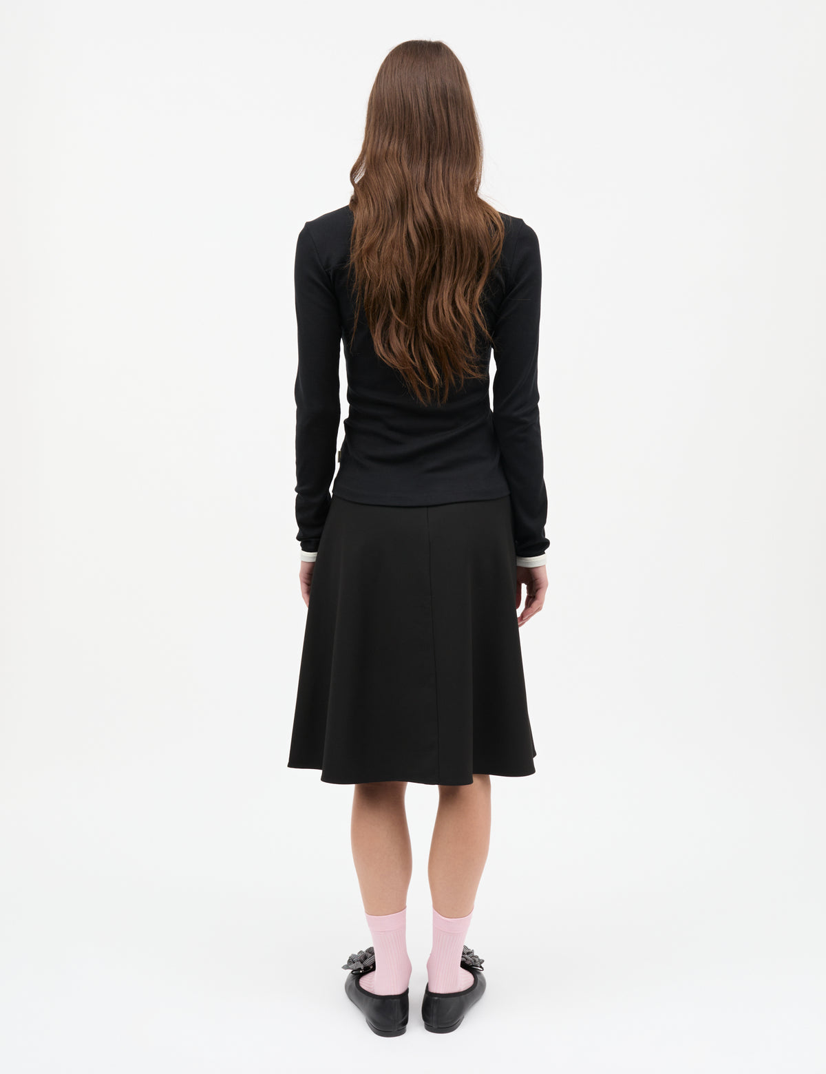 Grace jersey Camille Tee LS, Black/Vanilla Ice