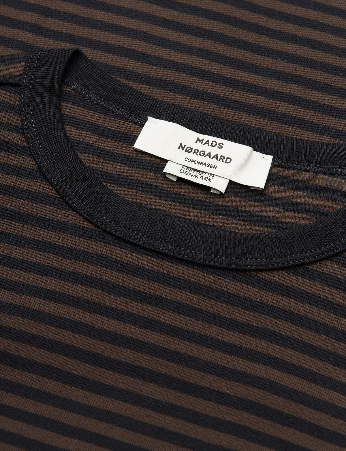 Grace Jersey Stripe Camille Tee LS, Black/Turkish Coffee