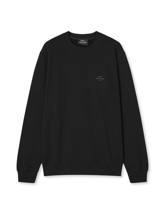 Cotton Light Crew Logo Sweat, Black