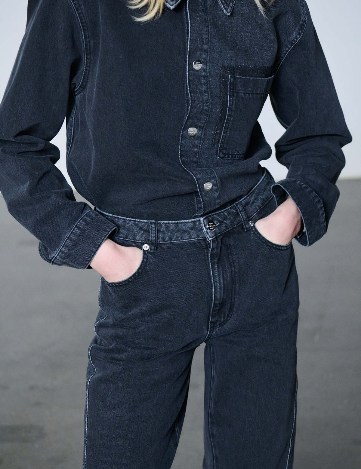 Salvo Denim Regy Jeans, Black Stone Wash