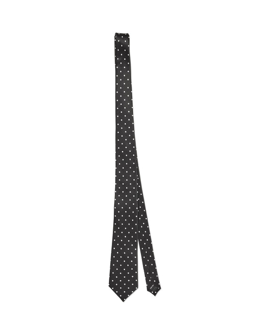 Night Silk Roxy Tie, Black/White Dot