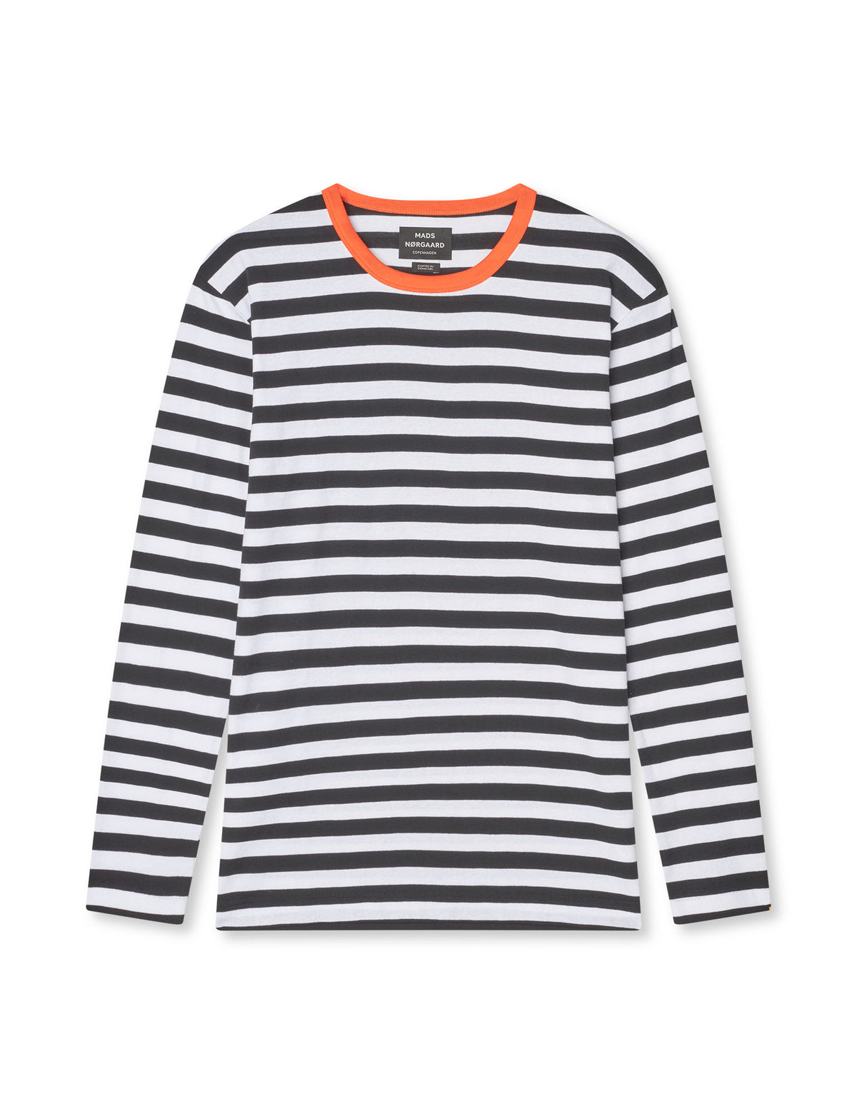 Midi Rib Tobias Tee LS, Black/White