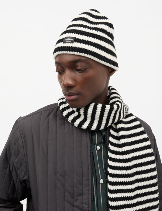 One Wool Bran Beanie, Black/White