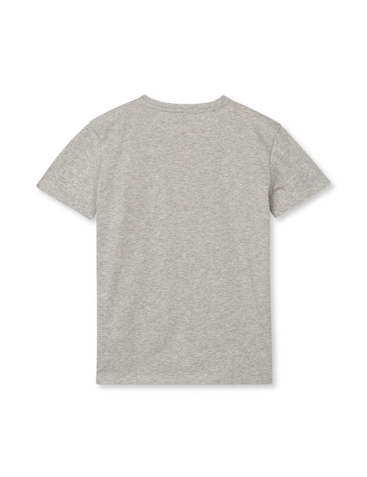 Single Cotton Tuvina mini mirror Tee, Mid Grey Melange