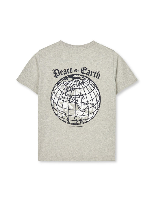 Printed Tee Thorlino Peace Tee, Mid Grey Melange