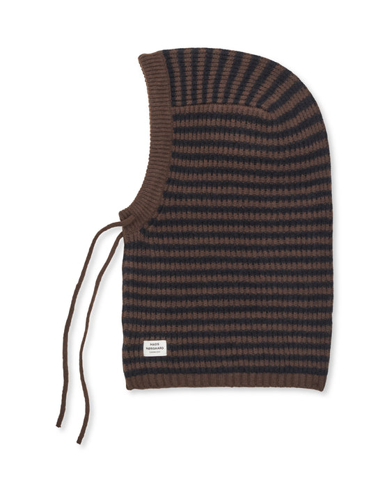 Tosca Balando Stripe Balaclava, Black/Demitasse