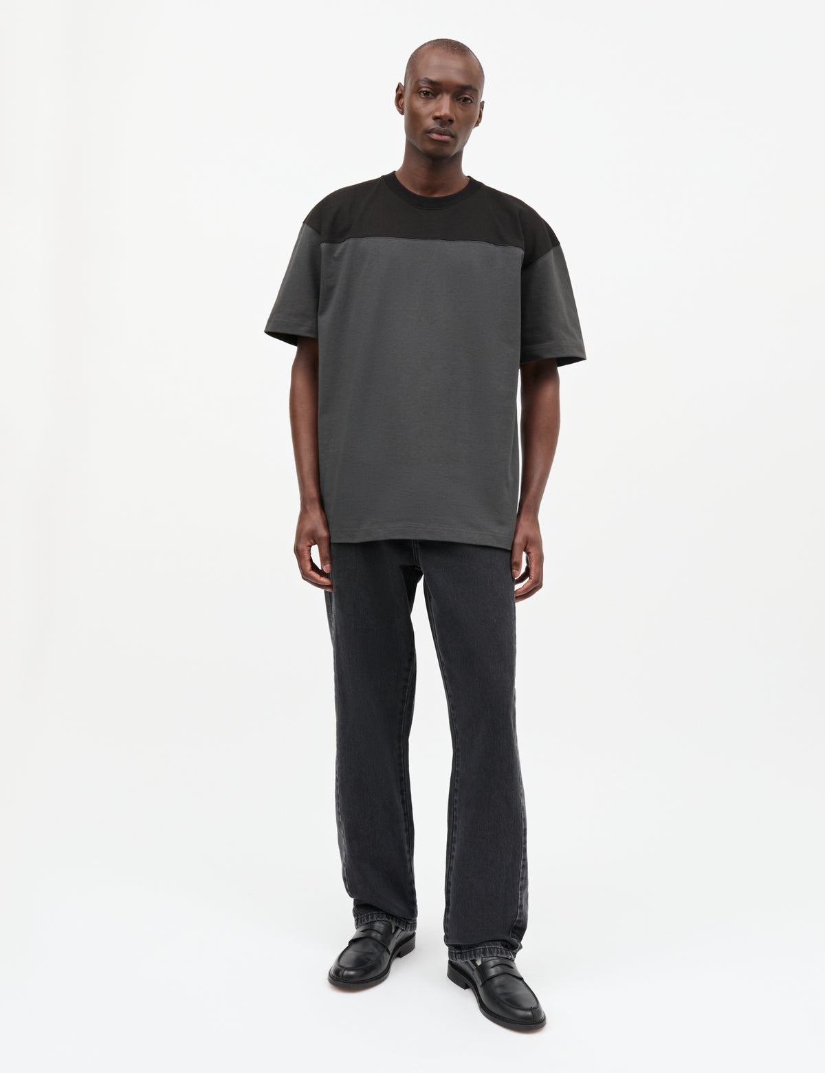 Open-End Football Tee, Phantom/Black