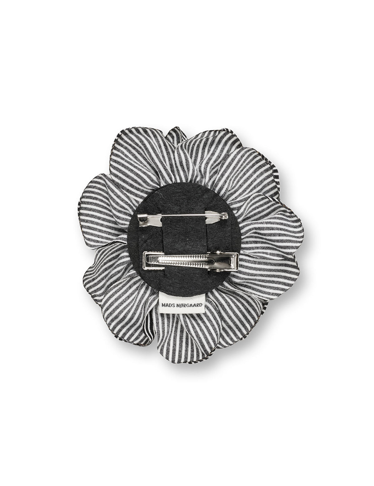 MN Rose Brooch, Stripe Black/White