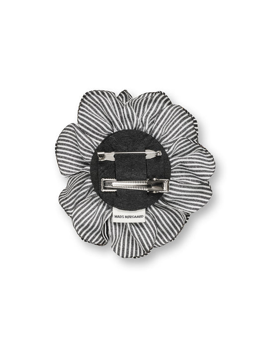 MN Rose Brooch, Stripe Black/White