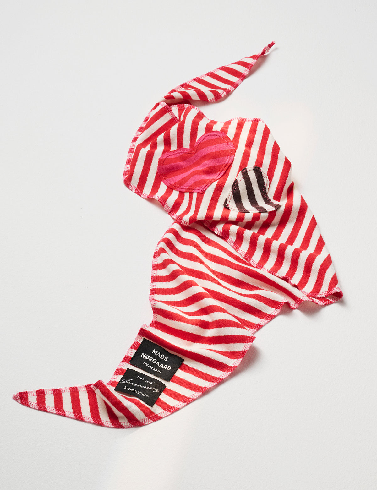 Knitted in Denmark Caro scarf, Stripe Red/White