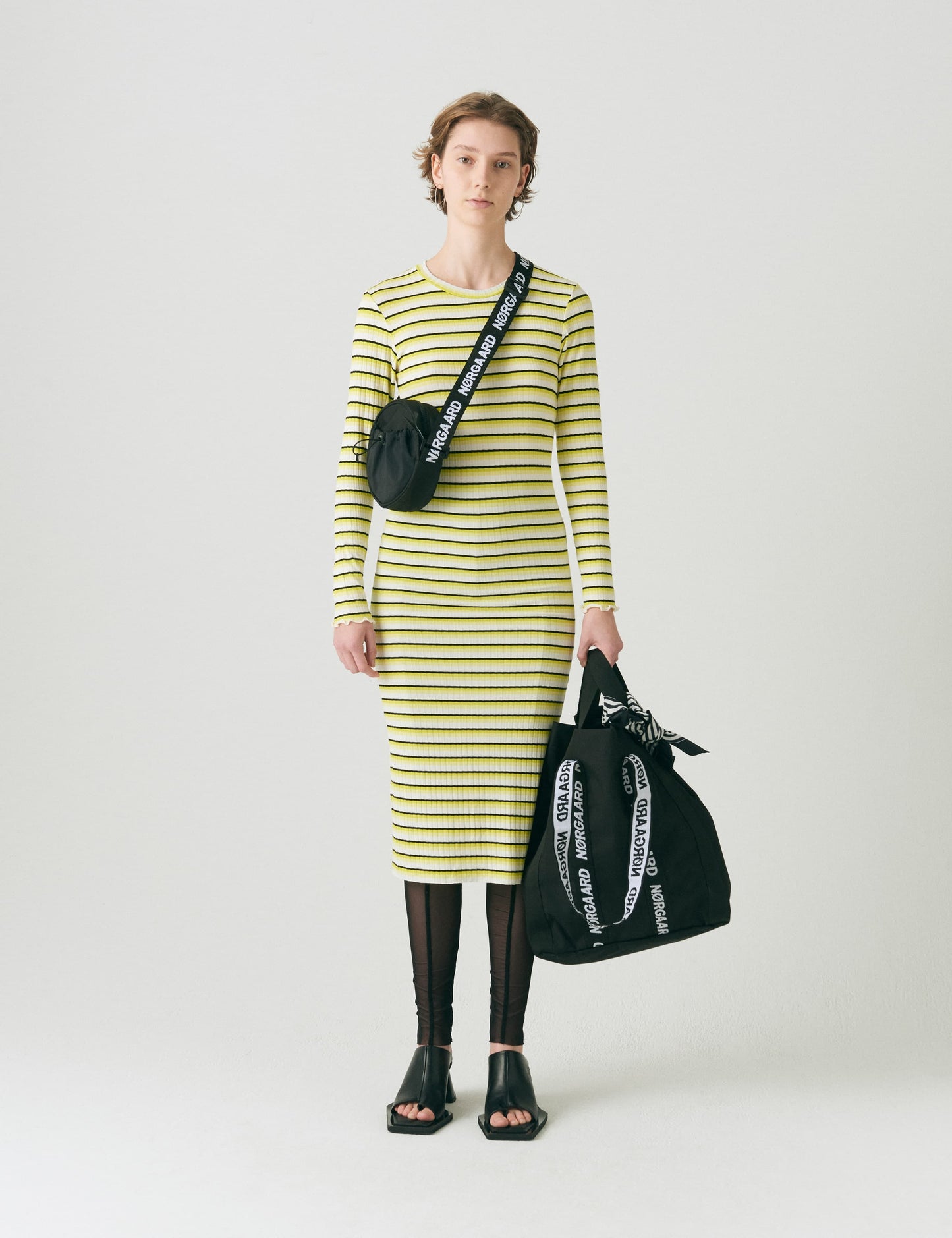 5x5 Stripe Boa Dress, 5x5 Stripe Snowwhite