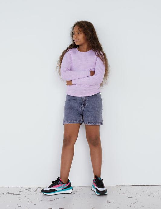Ritz Denim Loozy Shorts,  Paisley Purple
