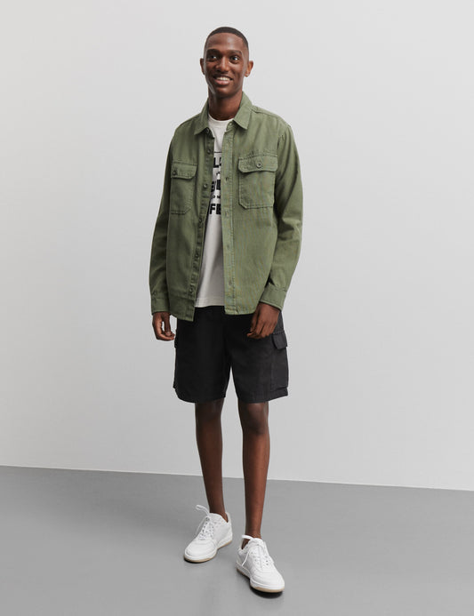 Dyed Canvas Skyler Shirt, Olivine